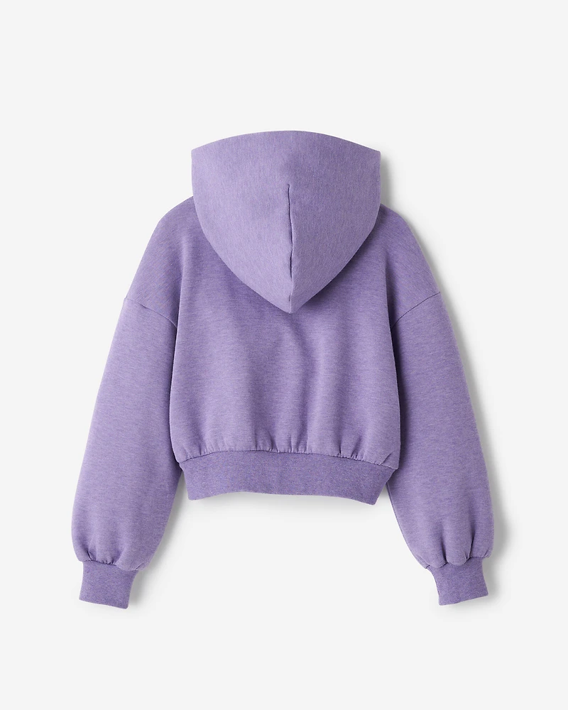 Chandail à capuchon et glissière sport pour filles