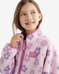 Blouson en mouton à motif floral pour filles