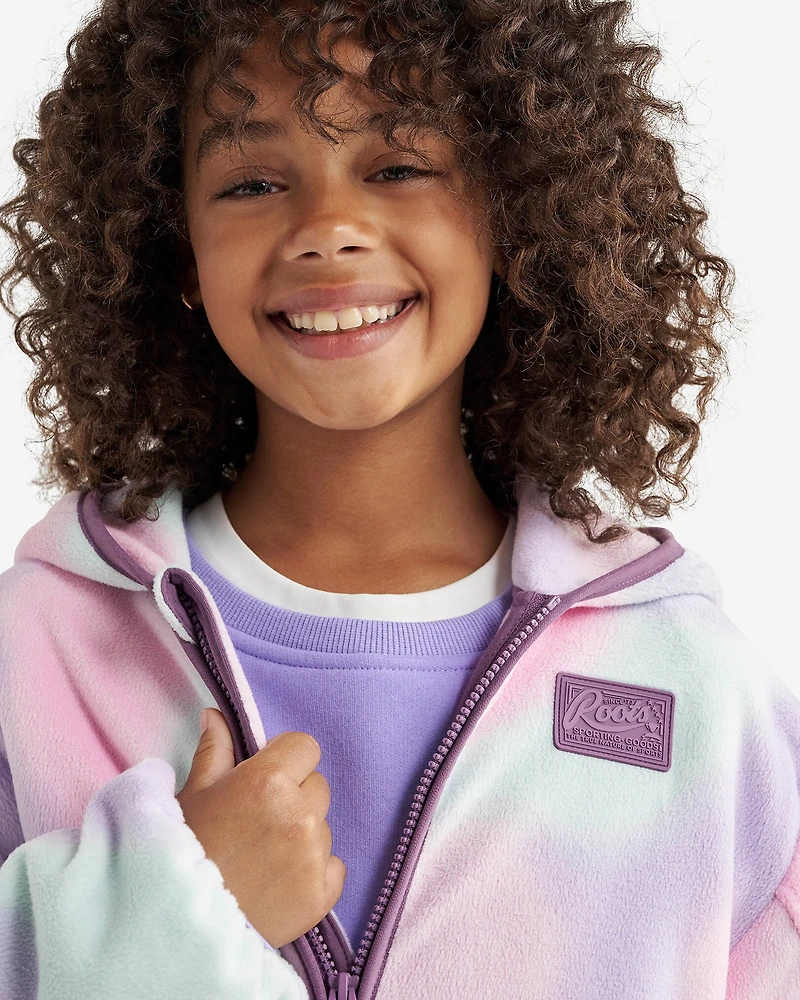Chandail à capuchon et glissière sport en micromolleton pour enfants