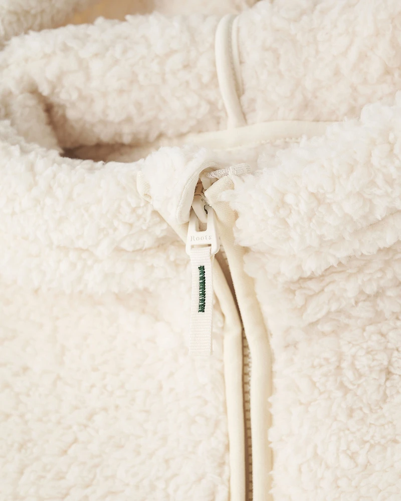 Chandail à capuchon et glissière en molleton style mouton Creekside pour enfants