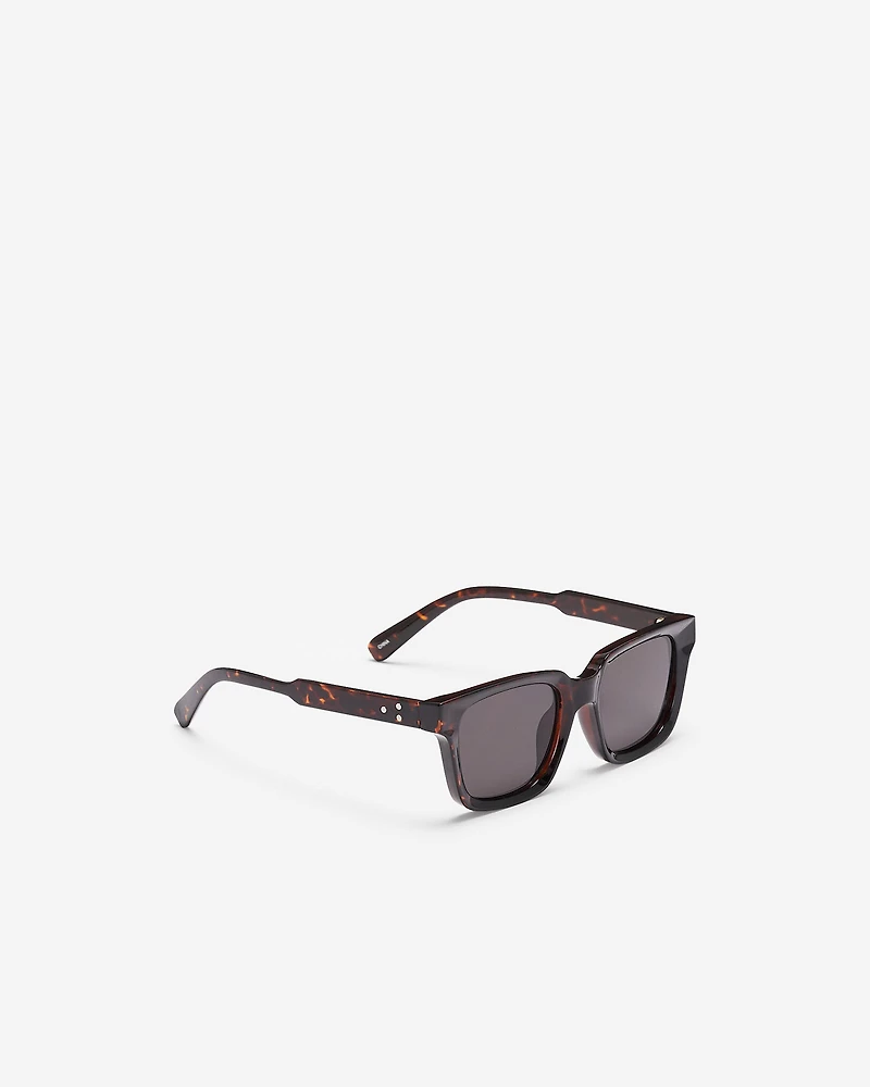 Womens Plastic Square Bevelled Sunglasses