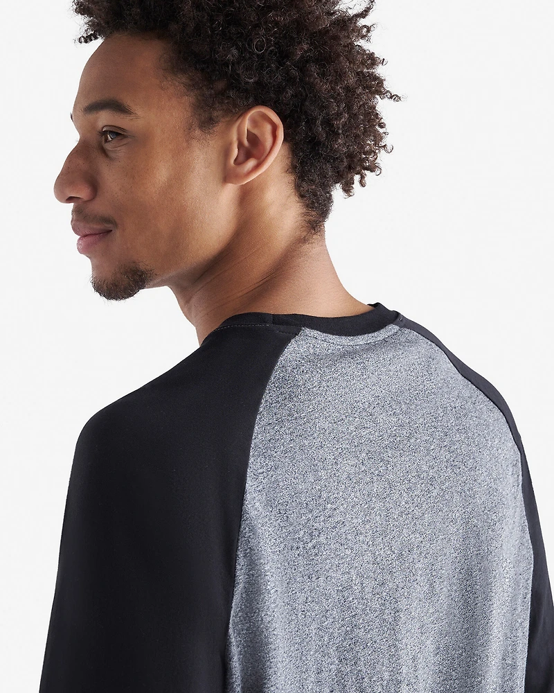 T-shirt à carreaux et manches longues raglan Cooper pour hommes