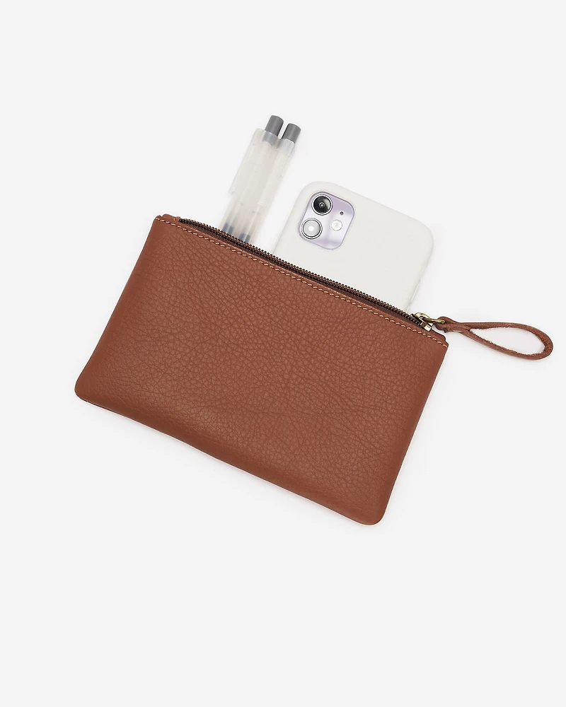 Pochette moyenne à glissière en cuir Nuage