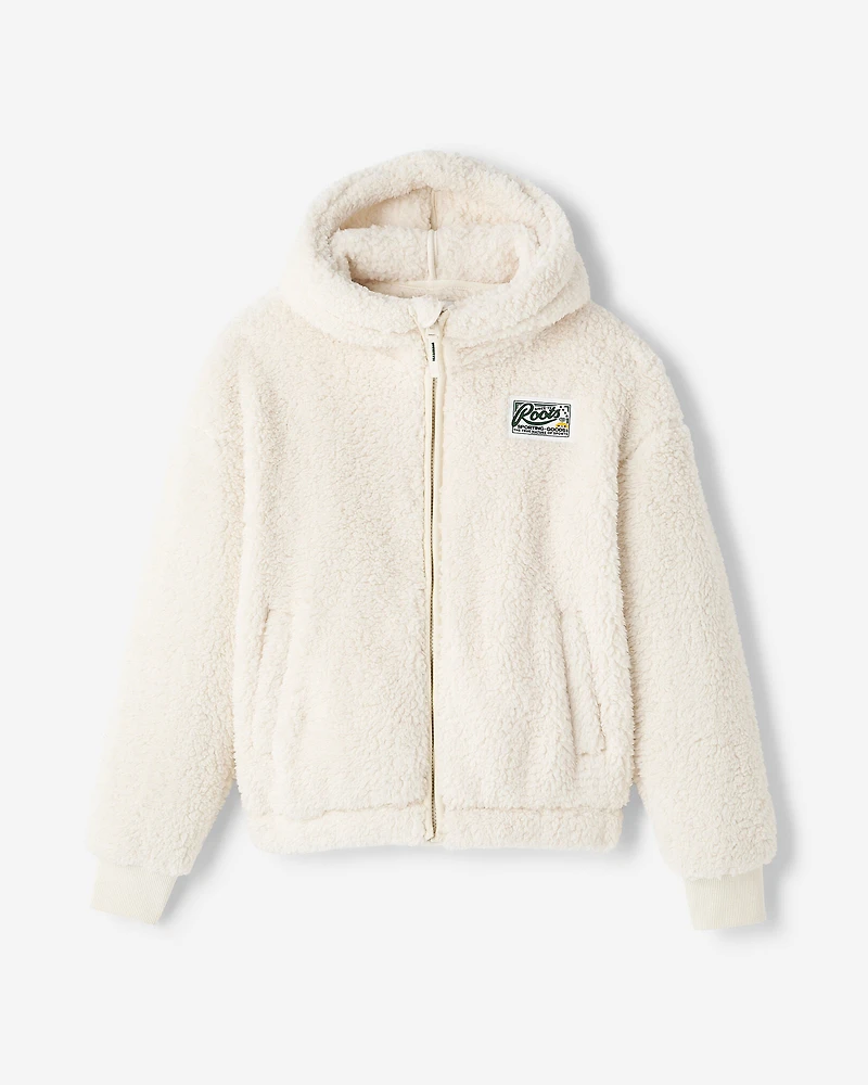 Chandail à capuchon et glissière en molleton style mouton Creekside pour enfants