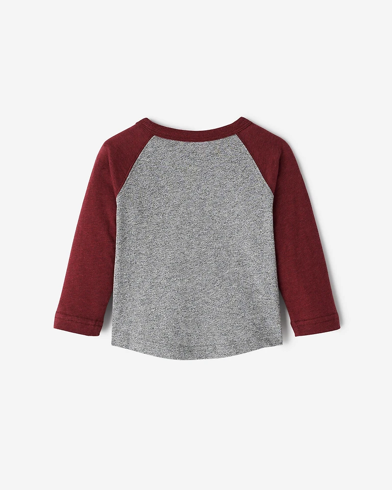 T-shirt style baseball Cooper en coton bio pour bébés
