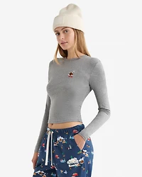 Womens Holiday Fitted Long Sleeve Top