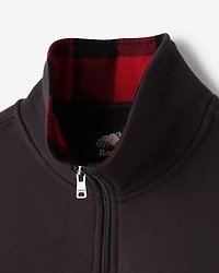 Plaid Applique Half Zip