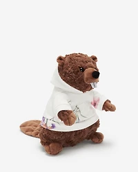 Castor en peluche à motif floral