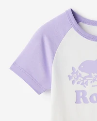 Combinaison style baseball à manches courtes en coton biologique Cooper pour bébés