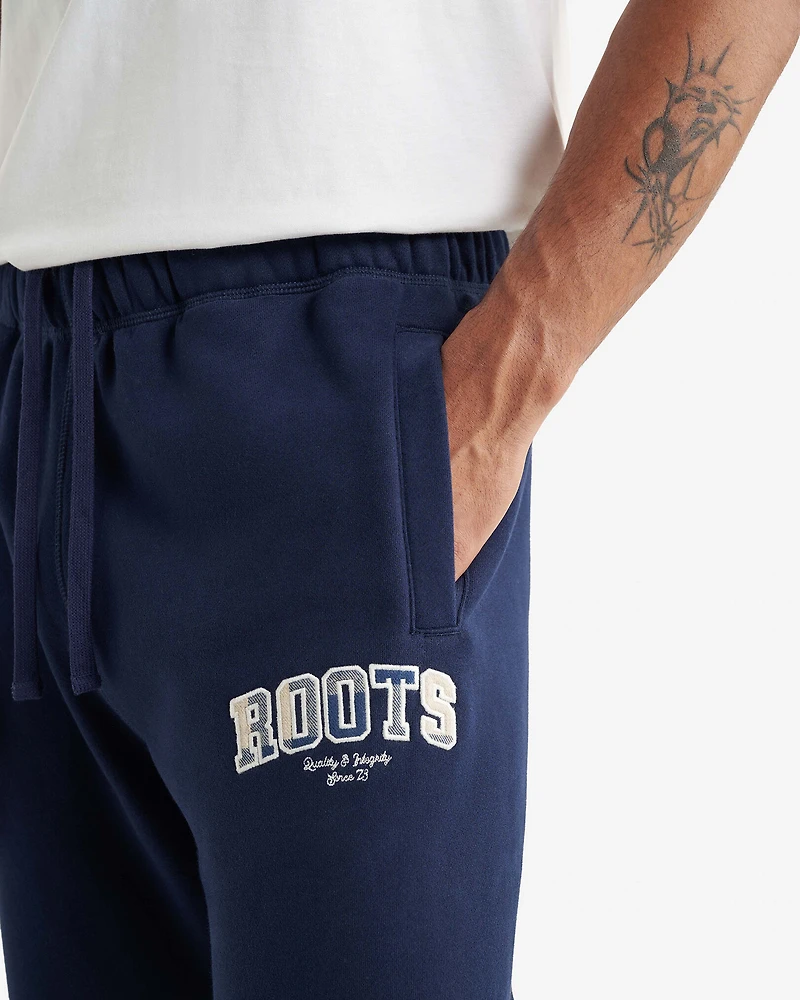 Pantalon en molleton avec appliqué à carreaux