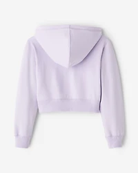 Chandail prérétréci en coton bio à capuchon et glissière Cooper pour fille