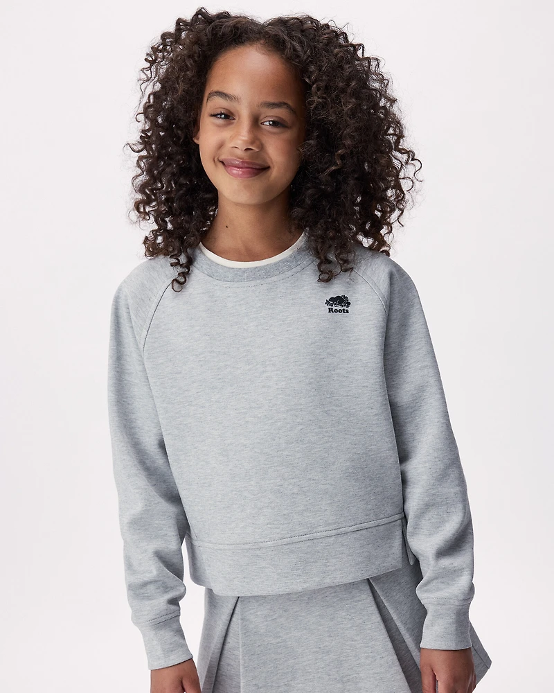 Chandail à col rond Interlock Recover pour filles