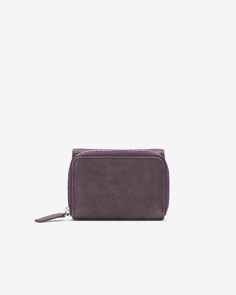 Petite pochette à trois volets en cuir Tribe