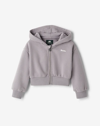 Toddler Girls Summer Cloud Cropped Bubble Full Zip Hoodie