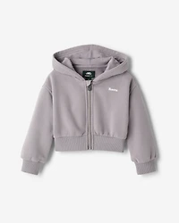 Toddler Girls Summer Cloud Cropped Bubble Full Zip Hoodie