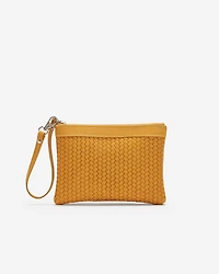 Petite pochette à dragonne en cuir tissé