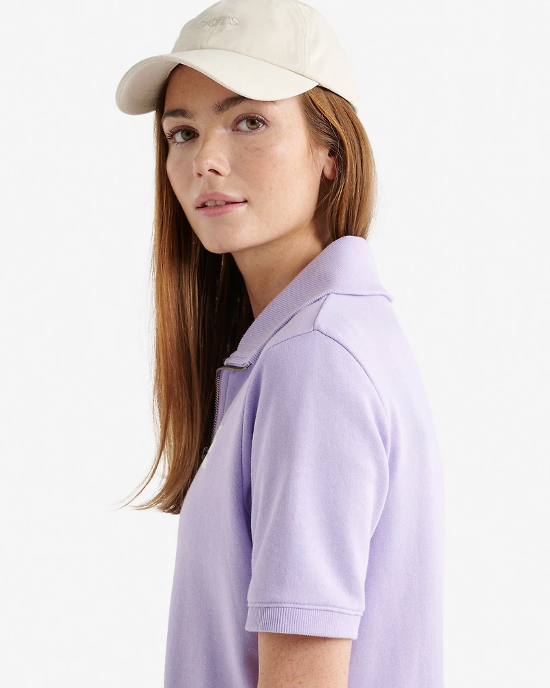 Cooper Terry Short Sleeve Quarter Zip Dress