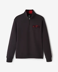 Plaid Applique Half Zip