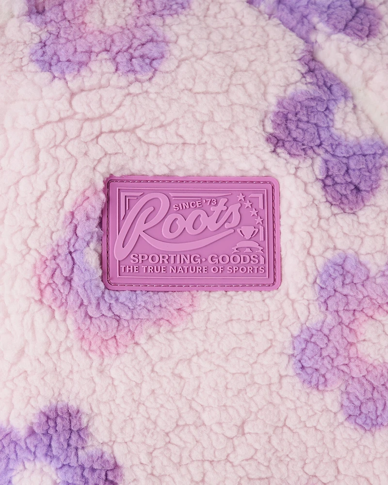 Blouson en mouton à motif floral pour filles