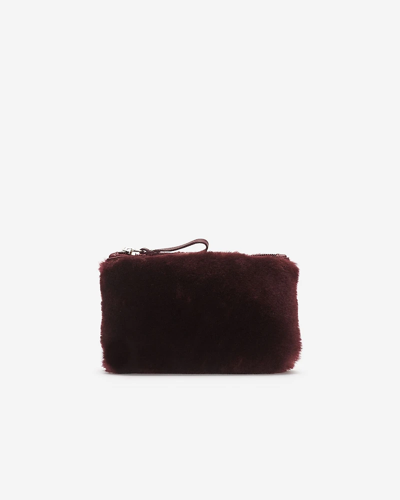 Shearling Medium Zip Pouch