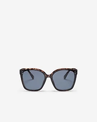Womens Plastic Oversized Square Tortoise Sunglasses