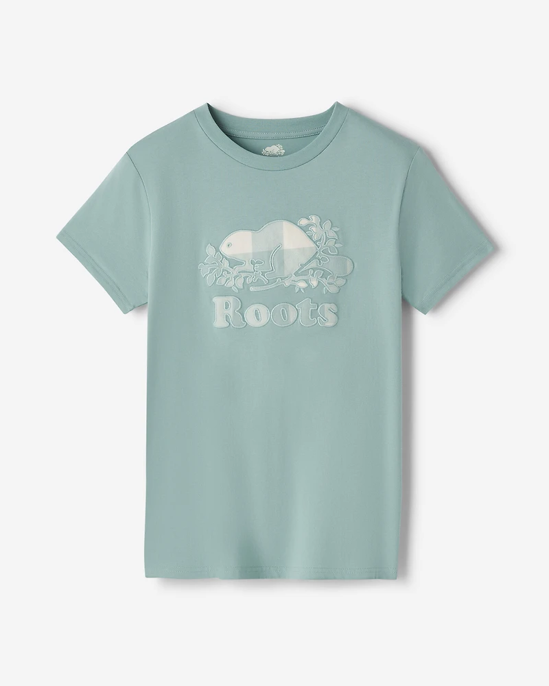 T-shirt à carreaux Cooper pour femmes