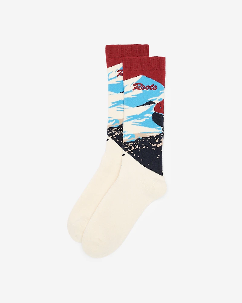 Chaussettes en tricot intarsia Paysage pour adultes