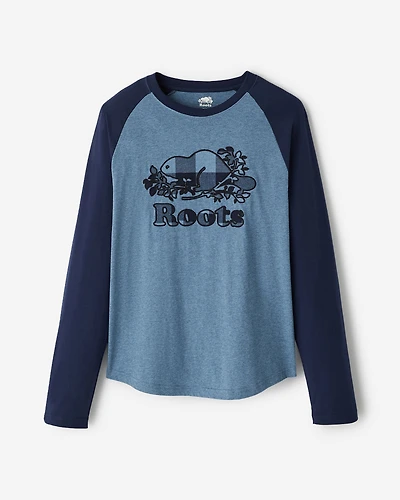 T-shirt à carreaux et manches longues raglan Cooper pour hommes