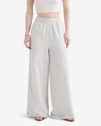 Pantalon à jambe large en gaze de coton motif Isla