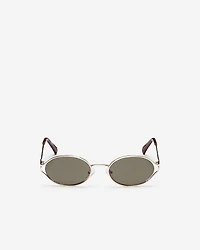Womens Metal Slim Oval Sunglasses