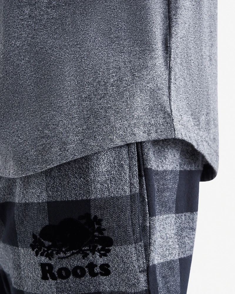 T-shirt à carreaux et manches longues raglan Cooper pour hommes