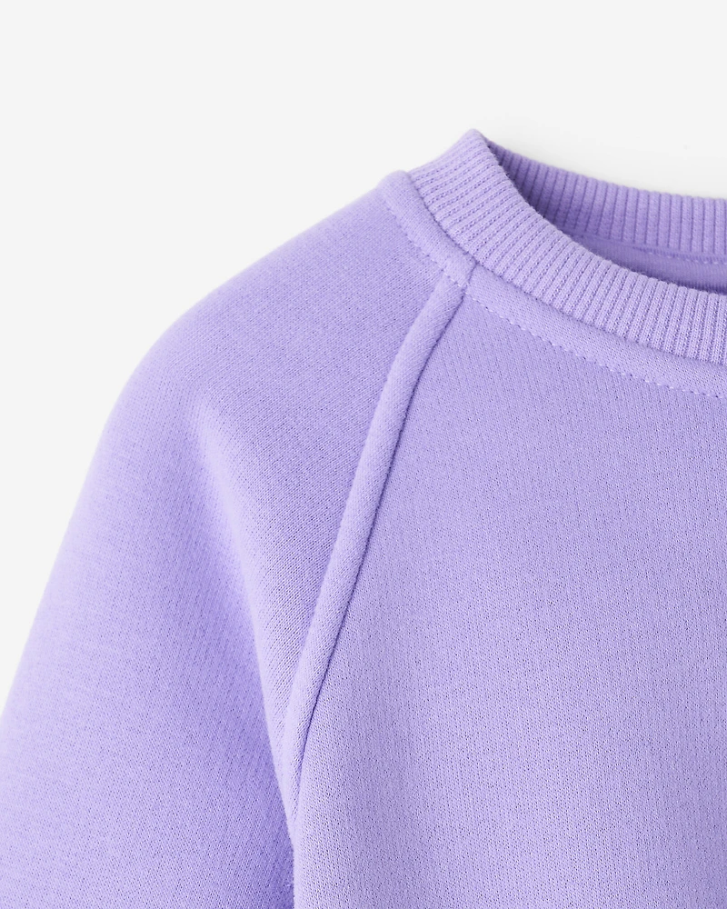 Chandail à col rond bouffant en molleton Nuage pour toutes-petites