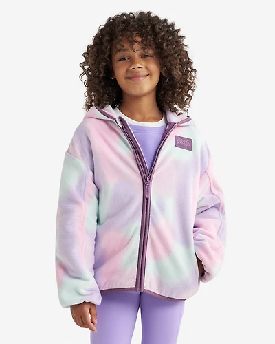 Chandail à capuchon et glissière sport en micromolleton pour enfants