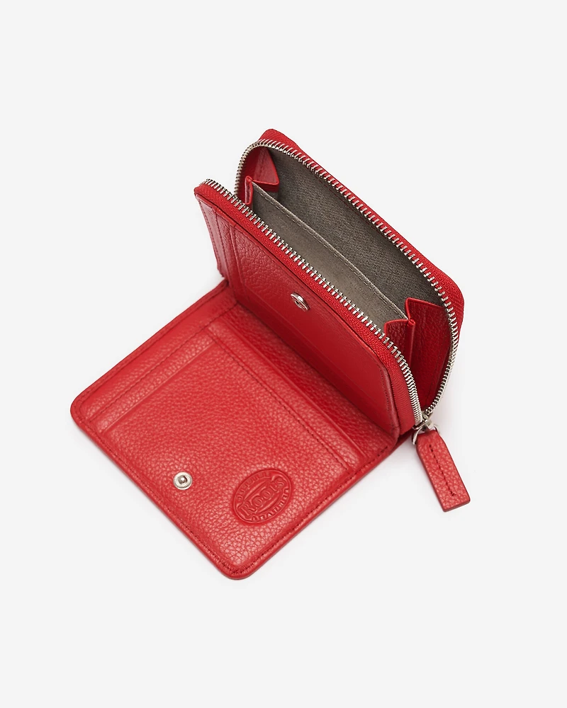 Petite pochette à glissière en cuir Cervino