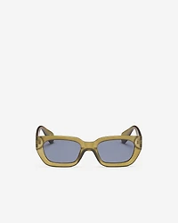 Womens Plastic Slim Cat-Eye Frosted Sunglasses