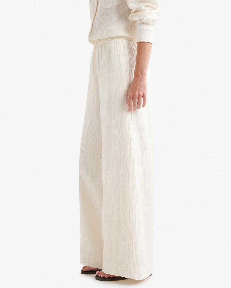 Pantalon à jambe large en coton Isla