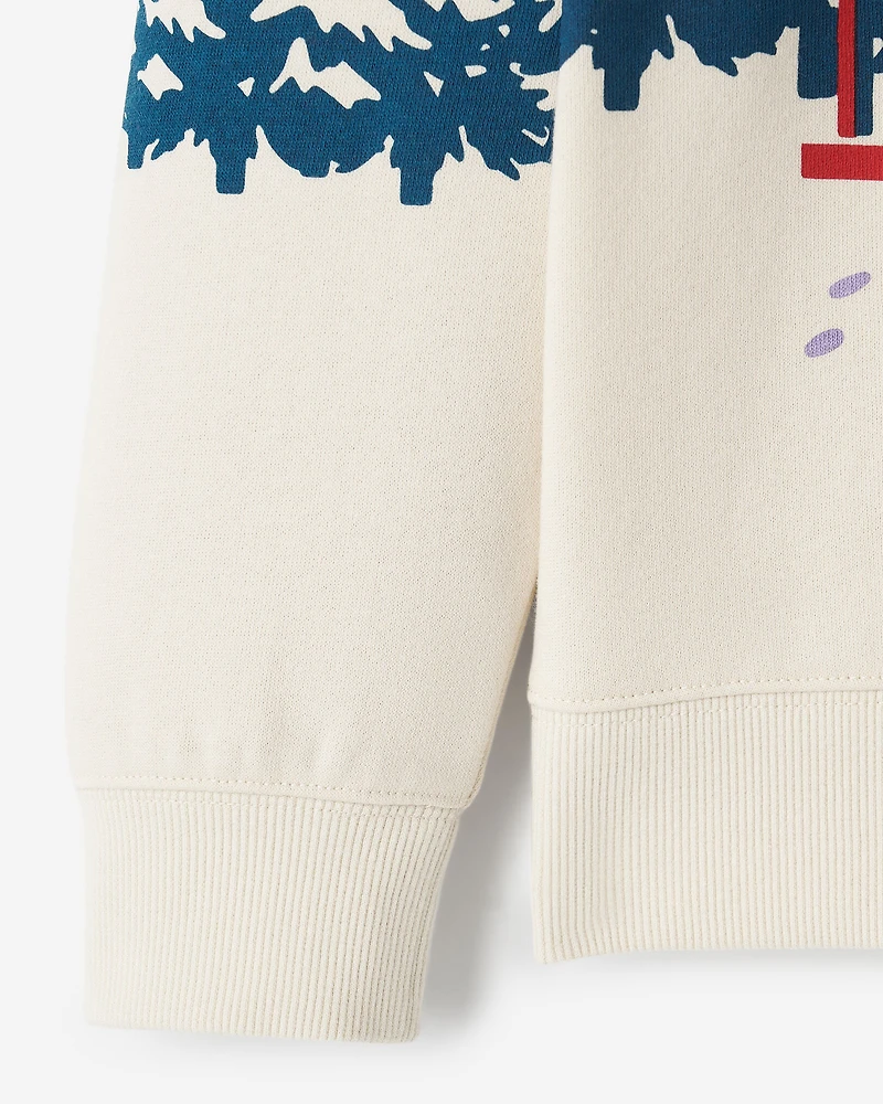 Chandail à col rond Paysage avec cabane pour enfants