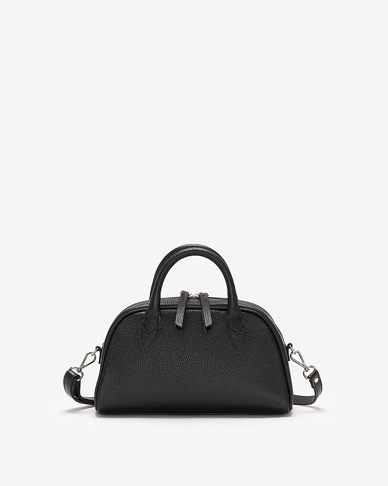 Mini sac à main style bowling en cuir Cervino