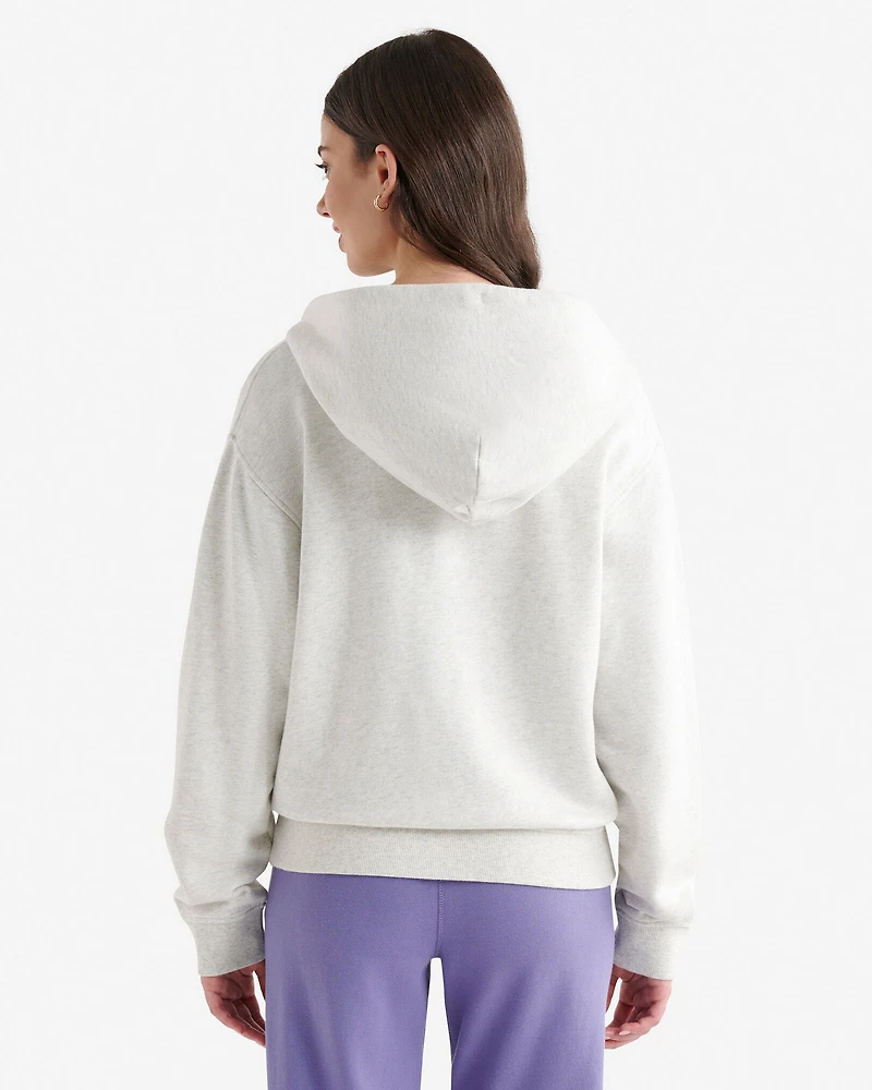 Chandail original décontracté à capuchon et glissière en coton bio