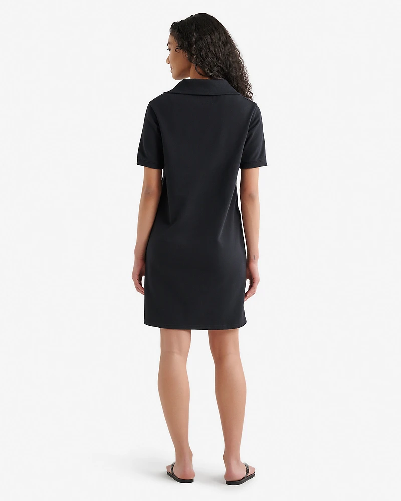 Cooper Terry Short Sleeve Quarter Zip Dress