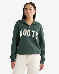Chandail à glissière un quart avec appliqué Roots