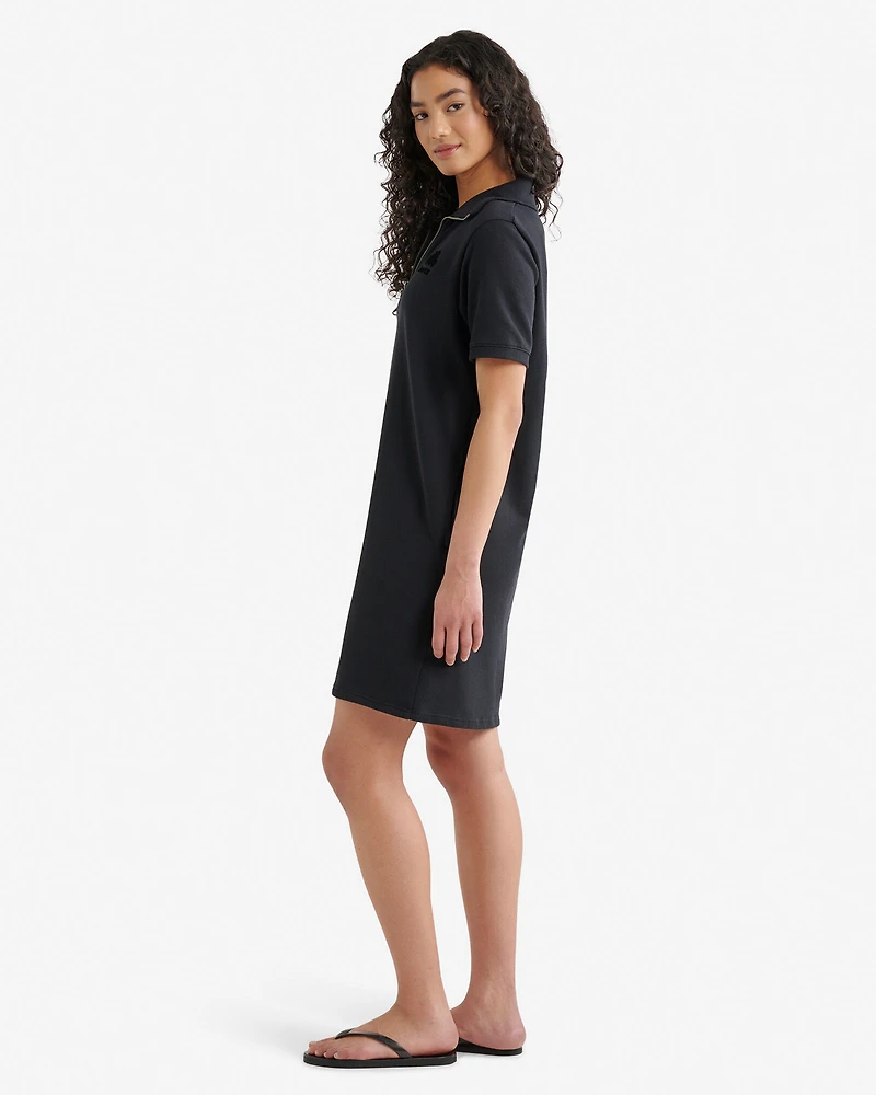 Cooper Terry Short Sleeve Quarter Zip Dress
