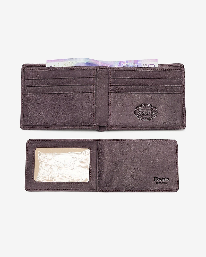 Portefeuille mince à rabat latéral en cuir Tribe