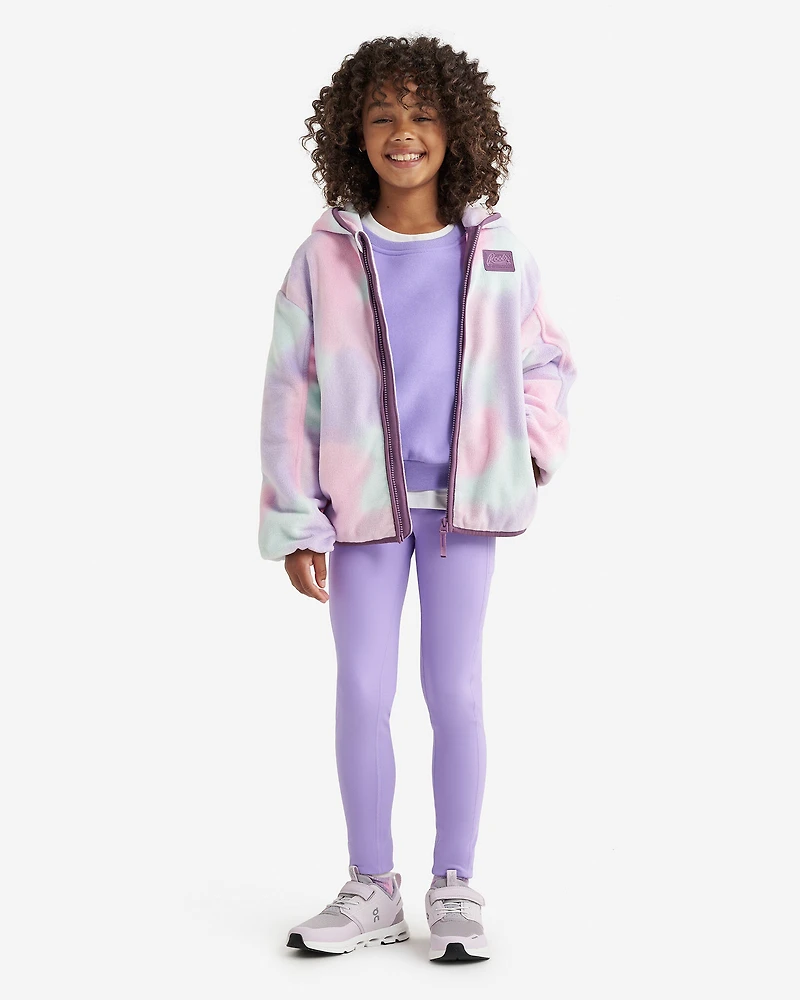 Chandail à capuchon et glissière sport en micromolleton pour enfants