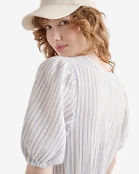 Robe thé en gaze de coton à motif Isla