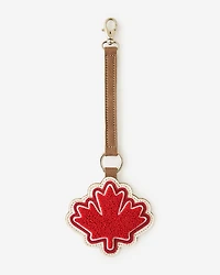 Breloque Feuille d’érable en chenille et en cuir Tribe