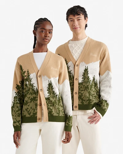 Cardigan en tricot intarsia