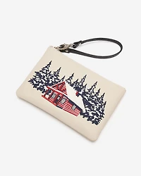 Grande pochette à glissière Cabane en cuir Cervino