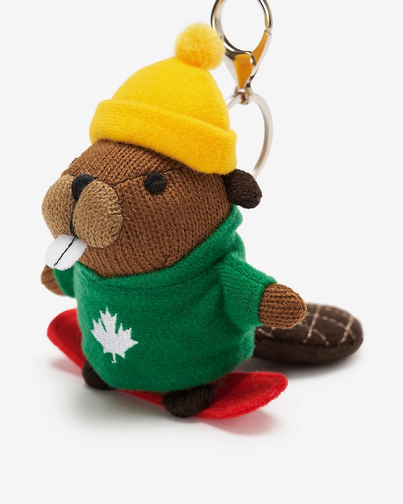 Snowboard Beaver Keychain