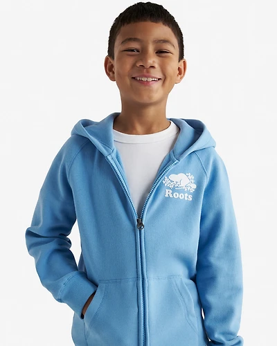 Chandail original à capuchon et glissière en coton bio pour enfants